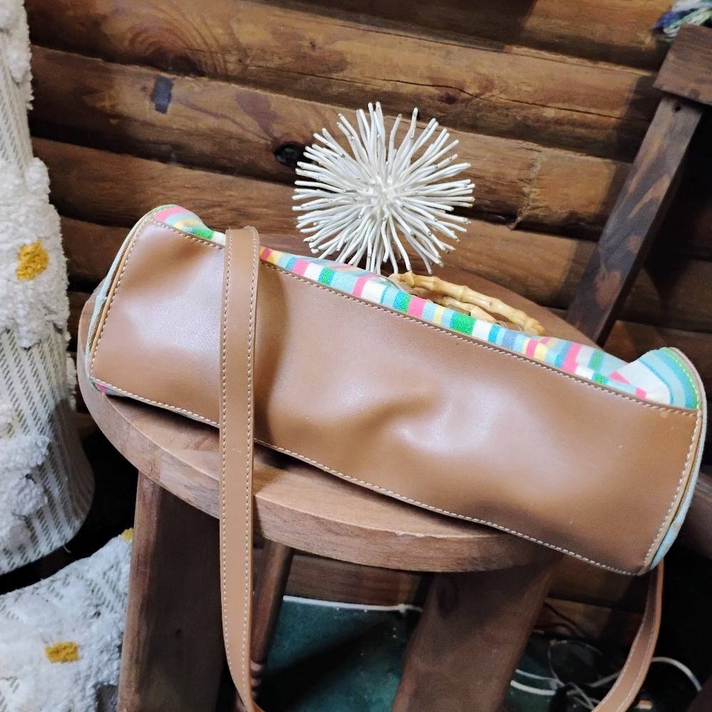 FOSSIL HANDBAG/SHOULDER BAG STRIPPED ROUND HANDLES - Picture 6 of 8